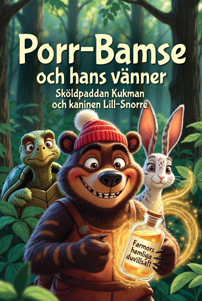 Porr-Bamse och hans vänner Kukman och Lill-Snorre